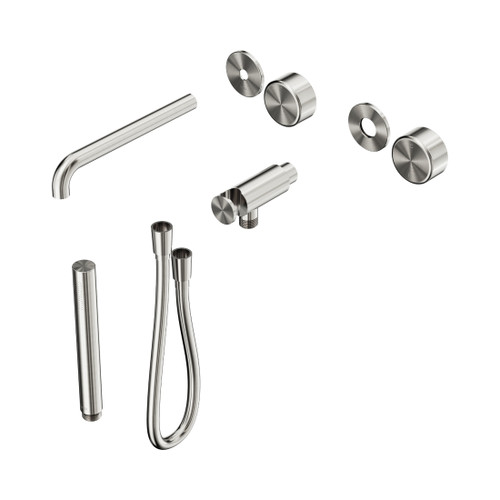 Serenity Progressive Shower System With Spout With Metal Handle And Slim Shower Trim Kit Only Brushed Nickel