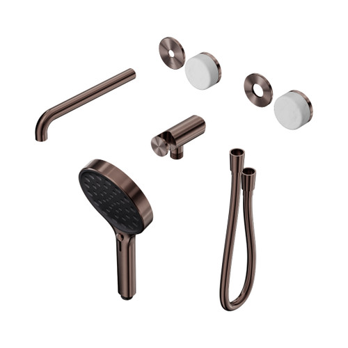 Serenity Progressive Shower System With Spout With Carrara Handle And Hand Shower Trim Kit Only Brushed Bronze