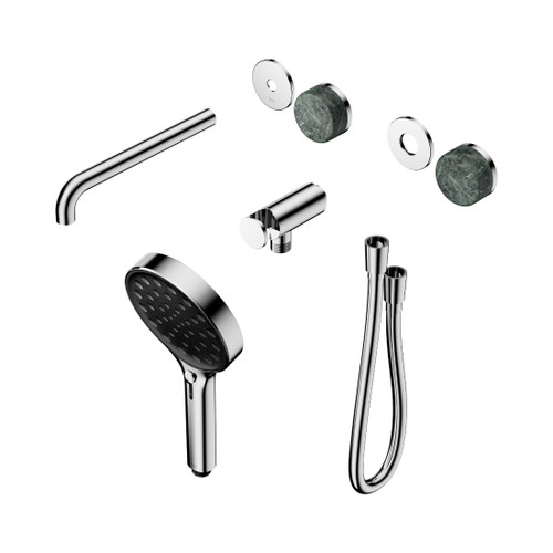 Serenity Progressive Shower System With Spout With Verde Alpi Handle And Hand Shower Trim Kit Only Chrome