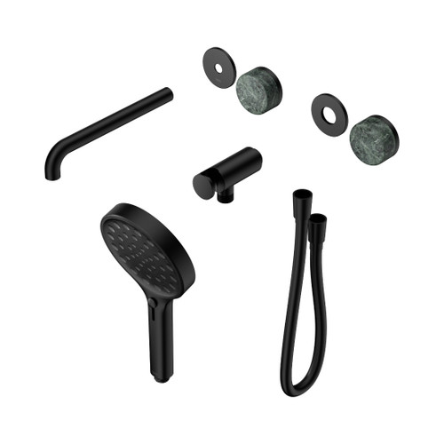 Serenity Progressive Shower System With Spout With Verde Alpi Handle And Hand Shower Trim Kit Only Matte Black