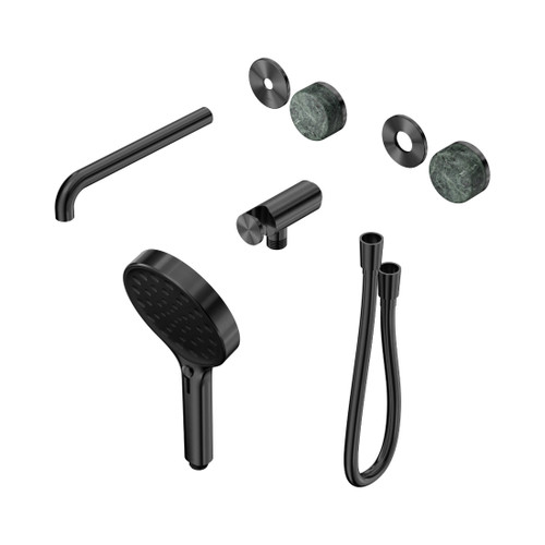 Serenity Progressive Shower System With Spout With Verde Alpi Handle And Hand Shower Trim Kit Only Gun Metal