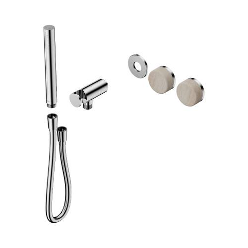 Serenity Progressive Shower System With Rome Travertine Handle And Slim Shower Trim Kit Only Chrome