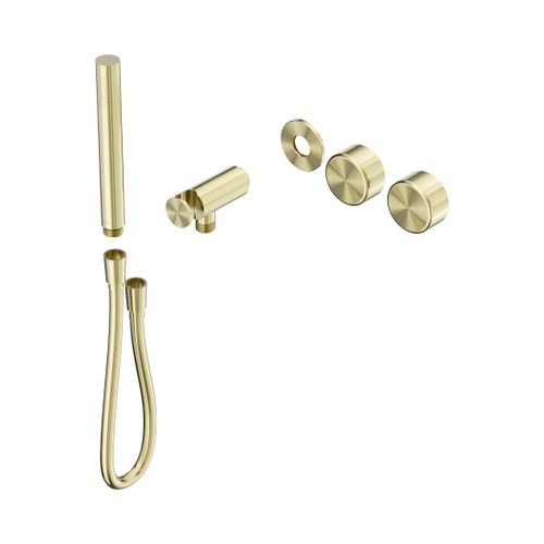 Serenity Progressive Shower System With Metal Handle And Slim Shower Trim Kit Only Brushed Gold