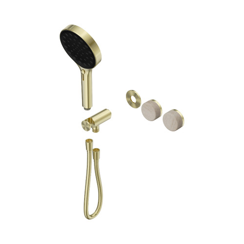 Serenity Progressive Shower System With Rome Travertine Handle And Hand Shower Trim Kit Only Brushed Gold