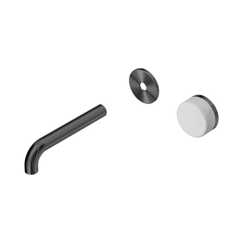 Serenity Progressive Wall Basin Mixer 160mm Spout With Carrara Handle Trim Kit Only Gun Metal