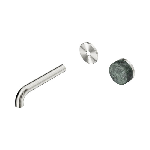 Serenity Progressive Wall Basin Mixer 160mm Spout With Verde Alpi Handle Trim Kit Only Brushed Nickel