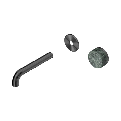 Serenity Progressive Wall Basin Mixer 160mm Spout With Verde Alpi Handle Trim Kit Only Gun Metal