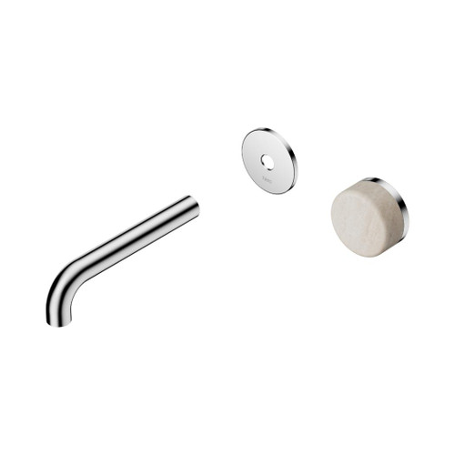 Serenity Progressive Wall Basin Mixer 160mm Spout With Rome Travertine Handle Trim Kit Only Chrome