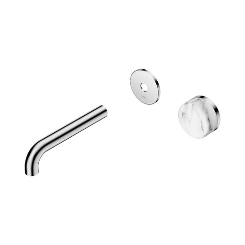 Serenity Progressive Wall Basin Mixer 160mm Spout With Arabescato Corchia Handle Trim Kit Only Chrome