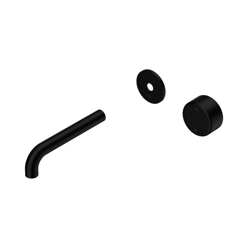 Serenity Progressive Wall Basin Mixer 160mm Spout With Metal Handle Trim Kit Only Matte Black