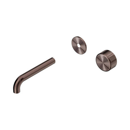 Serenity Progressive Wall Basin Mixer 160mm Spout With Metal Handle Trim Kit Only Brushed Bronze