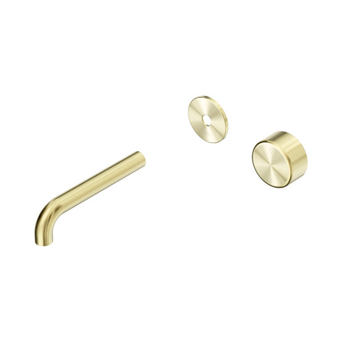 Serenity Progressive Wall Basin Mixer 160mm Spout With Metal Handle Trim Kit Only Brushed Gold