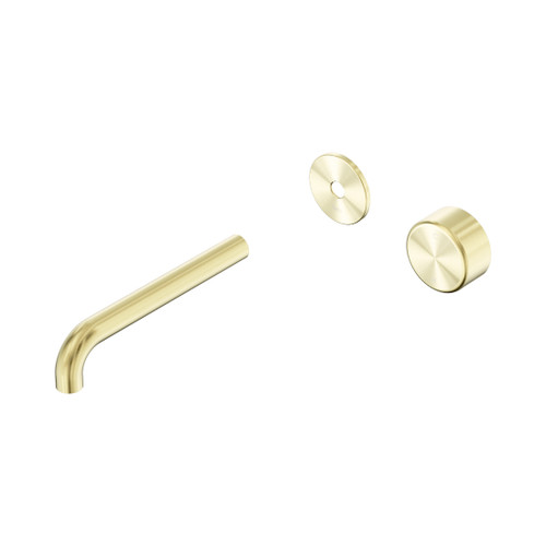 Serenity Progressive Wall Basin Mixer 185mm Spout With Metal Handle Trim Kit Only Brushed Gold