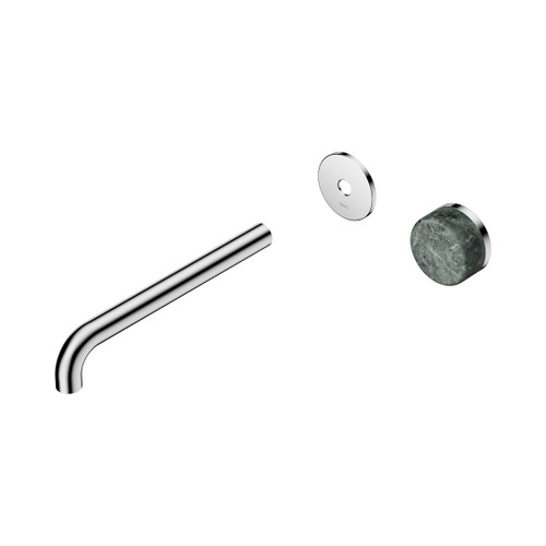 Serenity Progressive Wall Basin Mixer 220mm Spout With Verde Alpi Handle Trim Kit Only Chrome