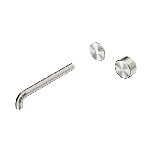Serenity Progressive Wall Basin Mixer 220mm Spout With Metal Handle Trim Kit Only Brushed Nickel