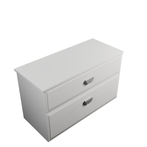 Eden Wall Hung Vanity 1010 2 Drawer (Top/Bottom) Ceramic Piedra Top White