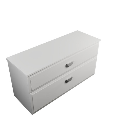 Eden Wall Hung Vanity 1210 2 Drawer (Top/Bottom) Ceramic Piedra Top White