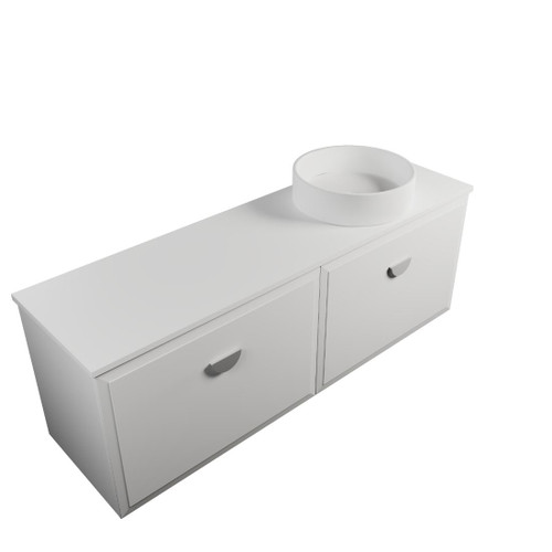 Eden Wall Hung Vanity 1500 2 Drawer Colour Kordura Top With Single Basin White