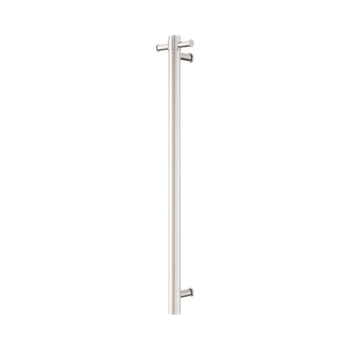 Mecca Towel Rail 240V Single Vertical Heated Brushed Nickel