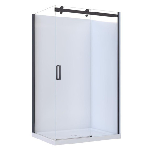 Anita Acrylic Shower 2 Sided 1200mm x 915mm Flat Wall Black Right Hand