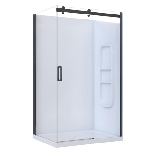 Anita Acrylic Shower 2 Sided 1200mm x 915mm Side Mould Black Right Hand