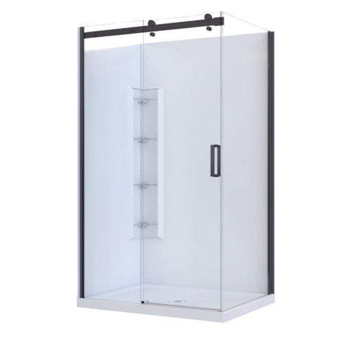 Anita Acrylic Shower 2 Sided 1200mm x 915mm Corner Mould Black Left Hand