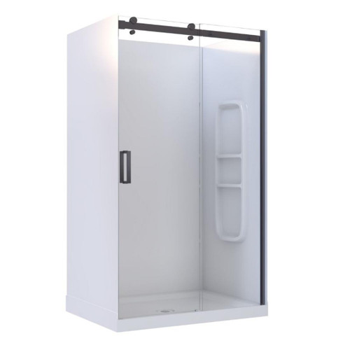 Anita Acrylic Shower 3 Sided 1200mm x 915mm Side Mould Black