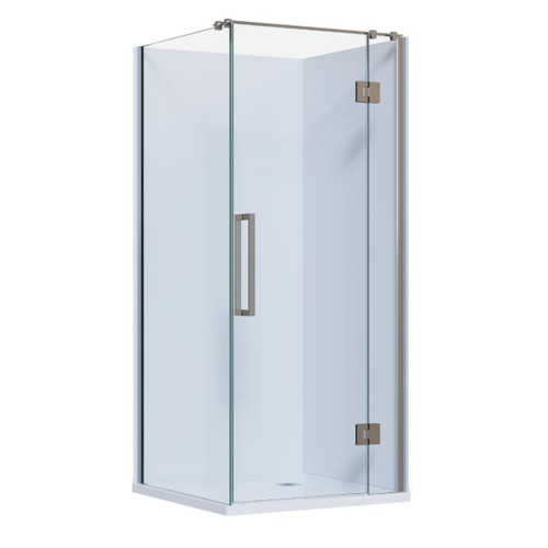 Ankara Acrylic Shower 2 Sided 1000mm x 1000mm Flat Wall Chrome Low Profile Offset Waste
