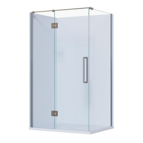Ankara Acrylic Shower 2 Sided 1200mm x 915mm Flat Wall Chrome Low Profile Left Hand