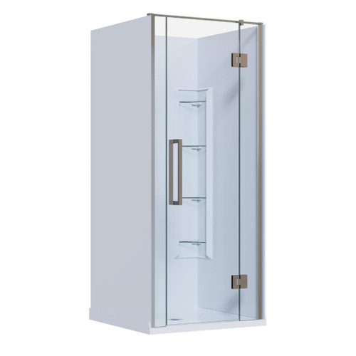 Ankara Acrylic Shower 3 Sided 1000mm Corner Mould Chrome Low Profile