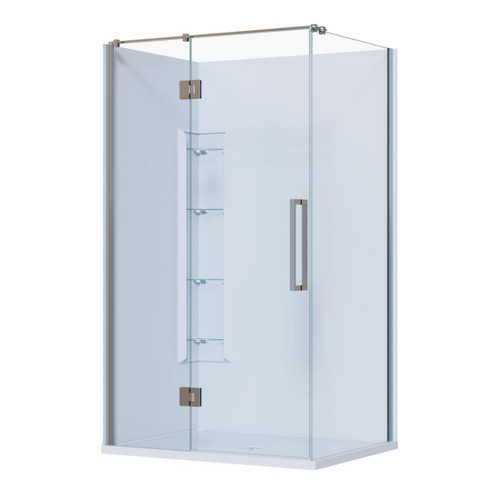 Ankara Acrylic Shower 2 Sided 1200mm x 915mm Corner Mould Chrome Low Profile Left Hand