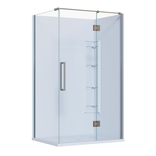 Ankara Acrylic Shower 2 Sided 1200mm x 915mm Corner Mould Chrome Low Profile Right Hand