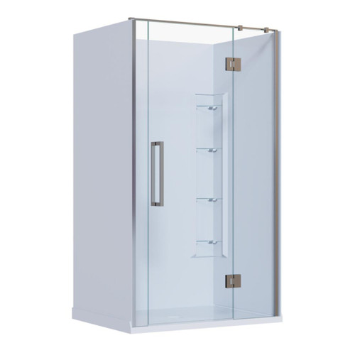 Ankara Acrylic Shower 3 Sided 1200mm x 915mm Corner Mould Chrome Low Profile