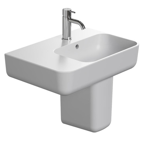 Elevate Slim Wall Basin With Shroud 550 x 380mm Right