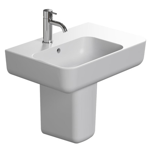Elevate Slim Wall Basin With Shroud 550 x 380mm Left