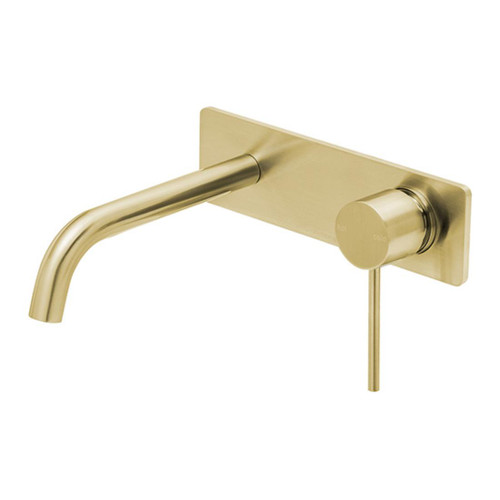 SwitchMix Vivid Slimline Wall Basin/Bath Mixer Set 180mm Brushed Gold