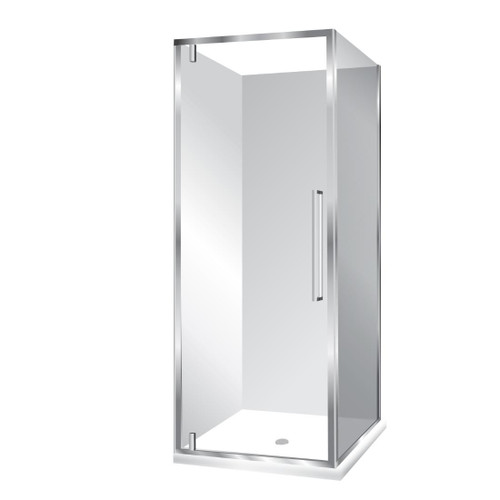 Horizon Framed Shower Enclosure 2 Sided Pivot Door 900 x 900mm Silva Flat Wall