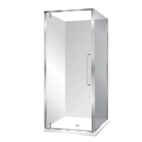 Horizon Framed Shower Enclosure 2 Sided Pivot Door 1000 x 1000mm Silva Flat Wall