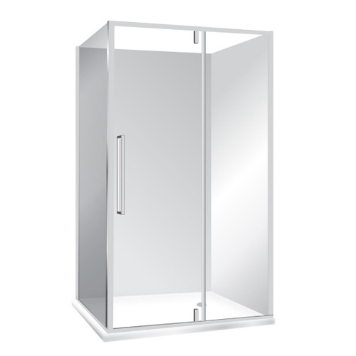 Horizon Framed Shower Enclosure 2 Sided Pivot Door 1200 x 1000mm Right Hand Tray White Flat Wall