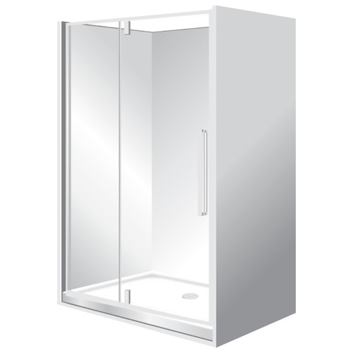 Horizon Framed Shower Enclosure Alcove Pivot Door 800 x 1200 x 800mm White Flat Wall