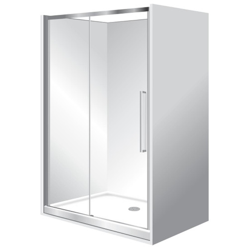Horizon Framed Shower Enclosure Alcove Sliding Door 900 x 1200 x 900mm Silva Flat Wall