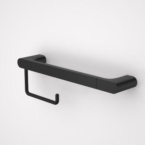 Urbane II Universal Rail 400mm With Toilet Roll Holder Set Black
