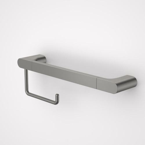 Urbane II Universal Rail 400mm With Toilet Roll Holder Set Gunmetal