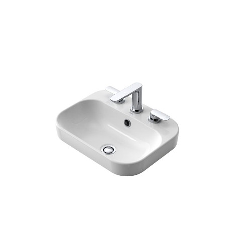Luna Inset Basin White 3 Taphole