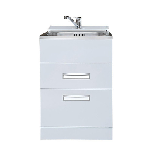 Boston Laundry Tub 560mm Wide Drawer Model With Tap On Console