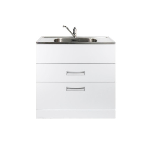 Studio Laundry Tub 900mm Wide Stainless Steel Top With Standard mixer