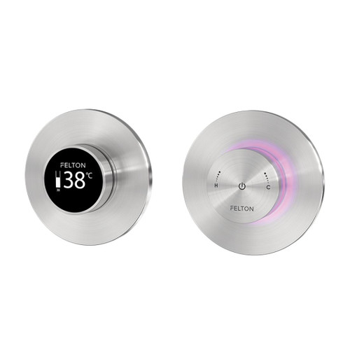 Linea Thermostatic Digital Shower Mixer Brushed Stainless Finish
