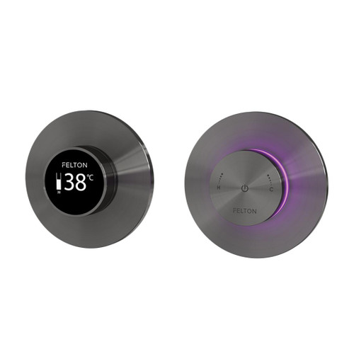 Linea Thermostatic Digital Shower Mixer Brushed Gunmetal