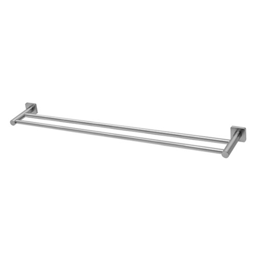 Main Image Radii SS Double Towel Rail 316 Square Plate 800mm Stainless Steel