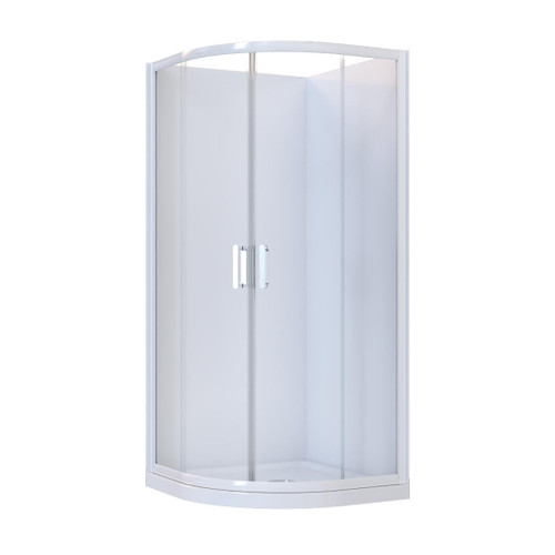 Samara Acrylic Shower Curved 1000 x 1000mm Flat Wall White
